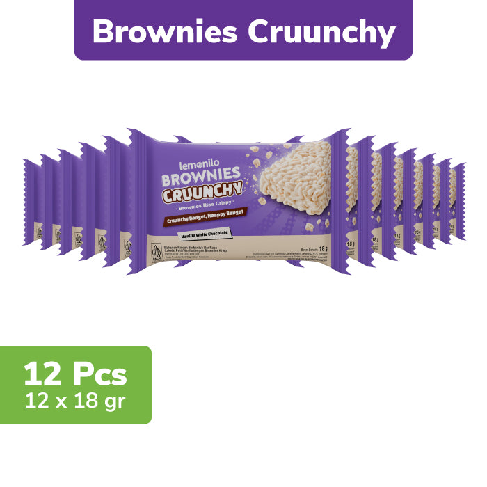 12 Pcs Lemonilo Brownies Cruunchy Vanilla White Chocolate 18g