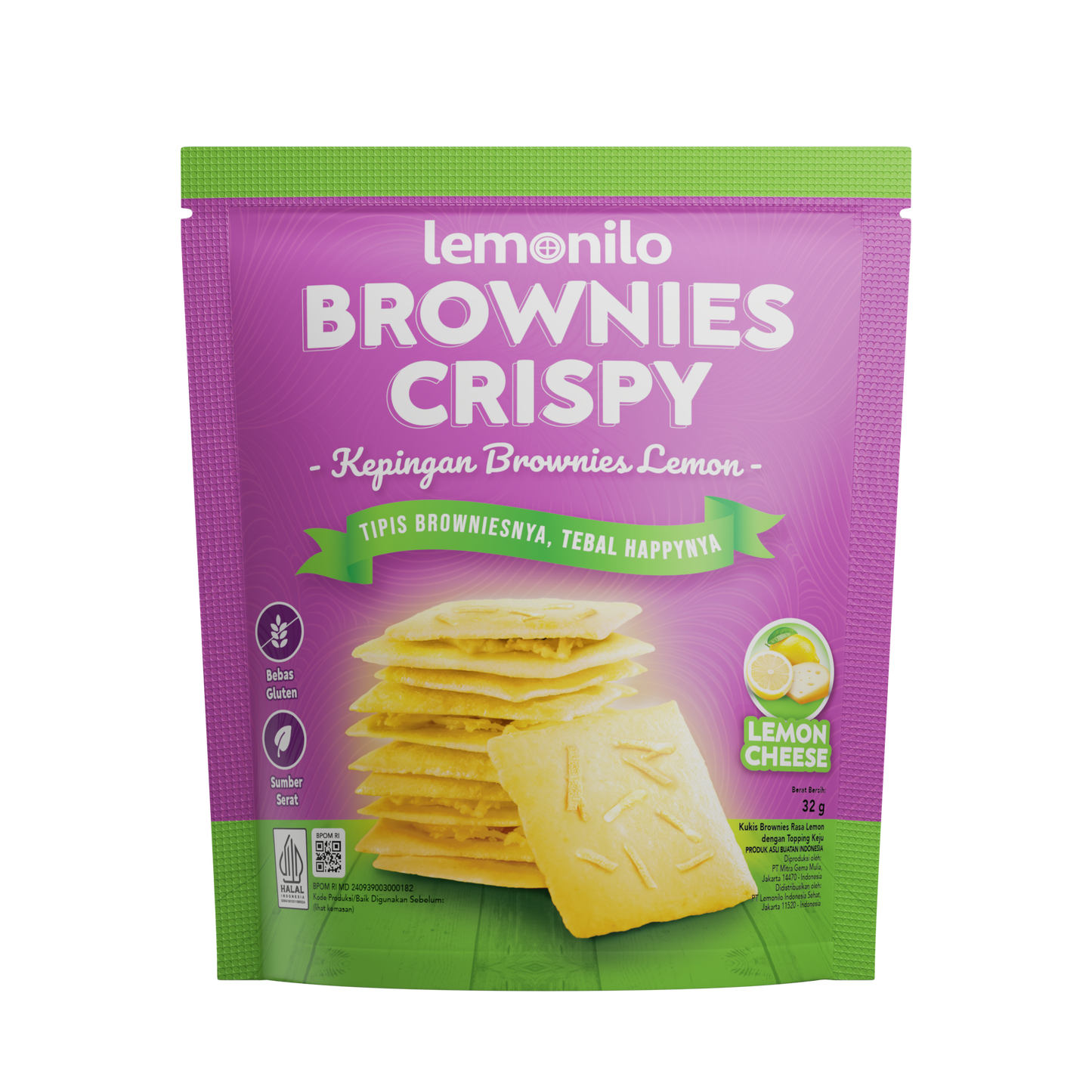 12 Pcs Lemonilo Brownies Crispy Lemon Cheese 32g