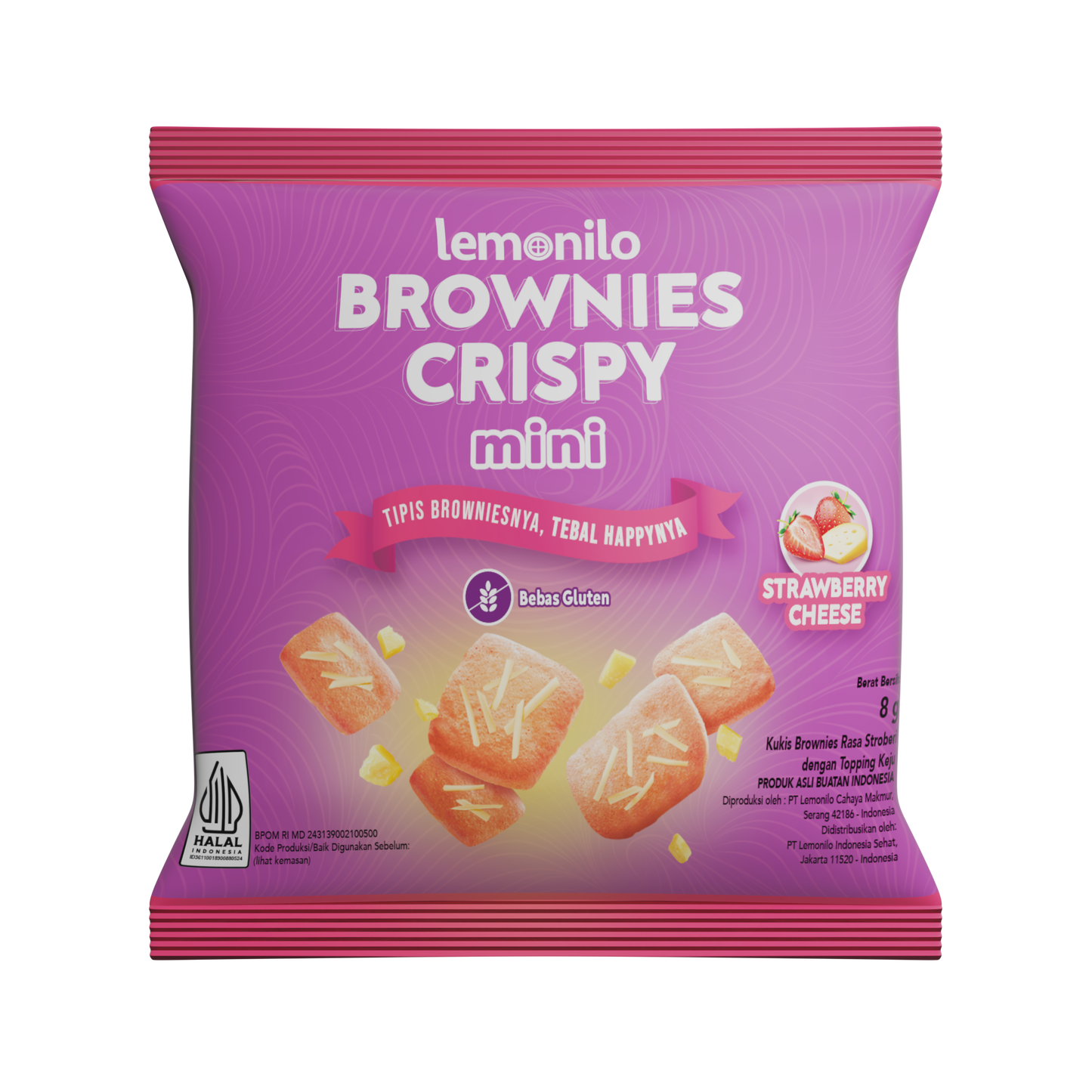 10 Pcs Lemonilo Brownies Crispy Strawberry Cheese 8g