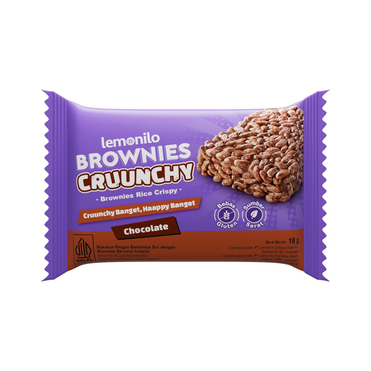 IFDBR00001-SPR/HRC LEMONILO BROWNIES CRUUNCHY RASA CHOCOLATE 18GR