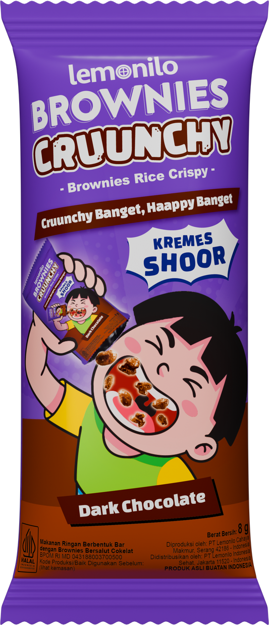 10 pcs Lemonilo Brownies Cruunchy Shoor Dark Choco 8gr